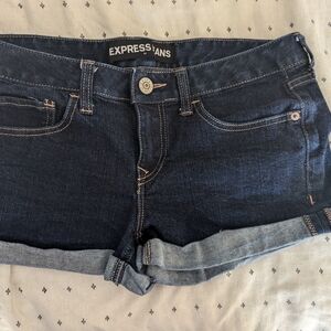 Express Dark Blue Denim Shorts